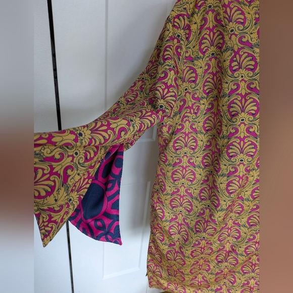 Chicos Reversible Ornate Printed Kimono  Jacket Size L/XL Color Pink Purple EUC - Picture 11 of 15